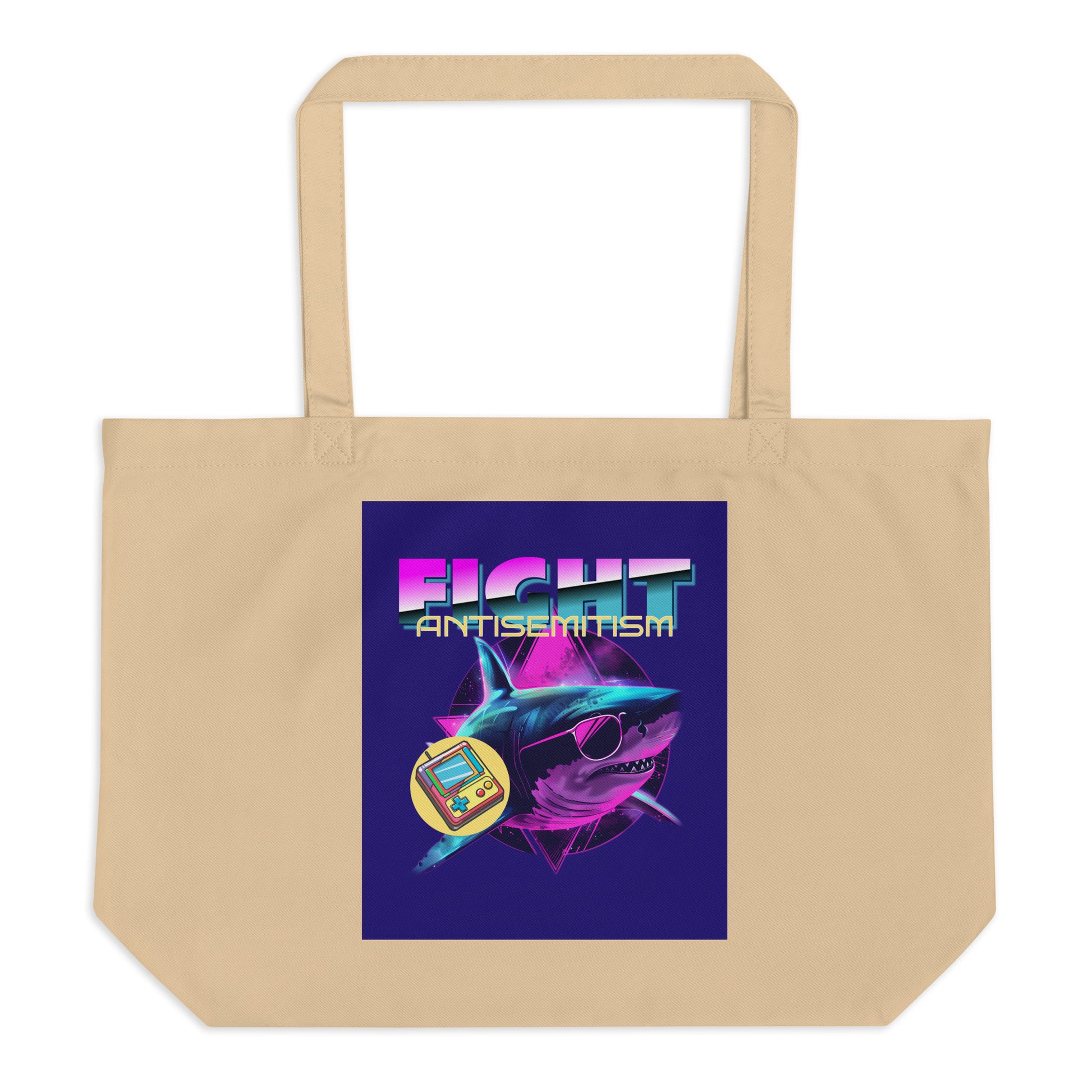 Retro Neon Animal | Fight Antisemitism | Large Organic Tote Bag