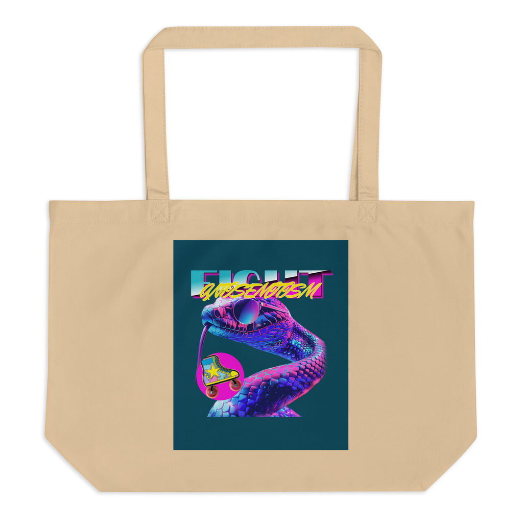 Retro Neon Animal | Fight Antisemitism | Large Organic Tote Bag