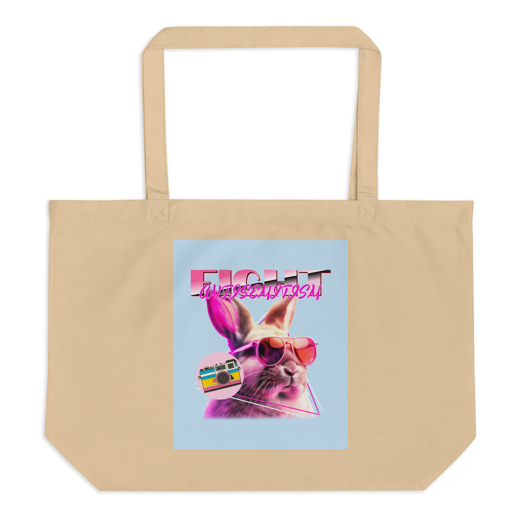 Retro Neon Animal | Fight Antisemitism | Large Organic Tote Bag