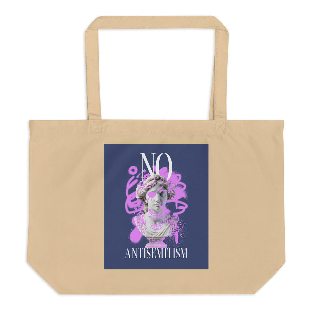 Graffiti Statue Anthem | No Antisemitism | Large Organic Tote Bag
