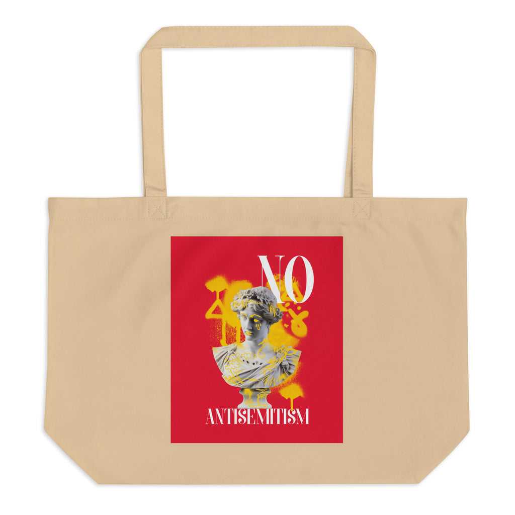 Graffiti Statue Anthem | No Antisemitism | Large Organic Tote Bag