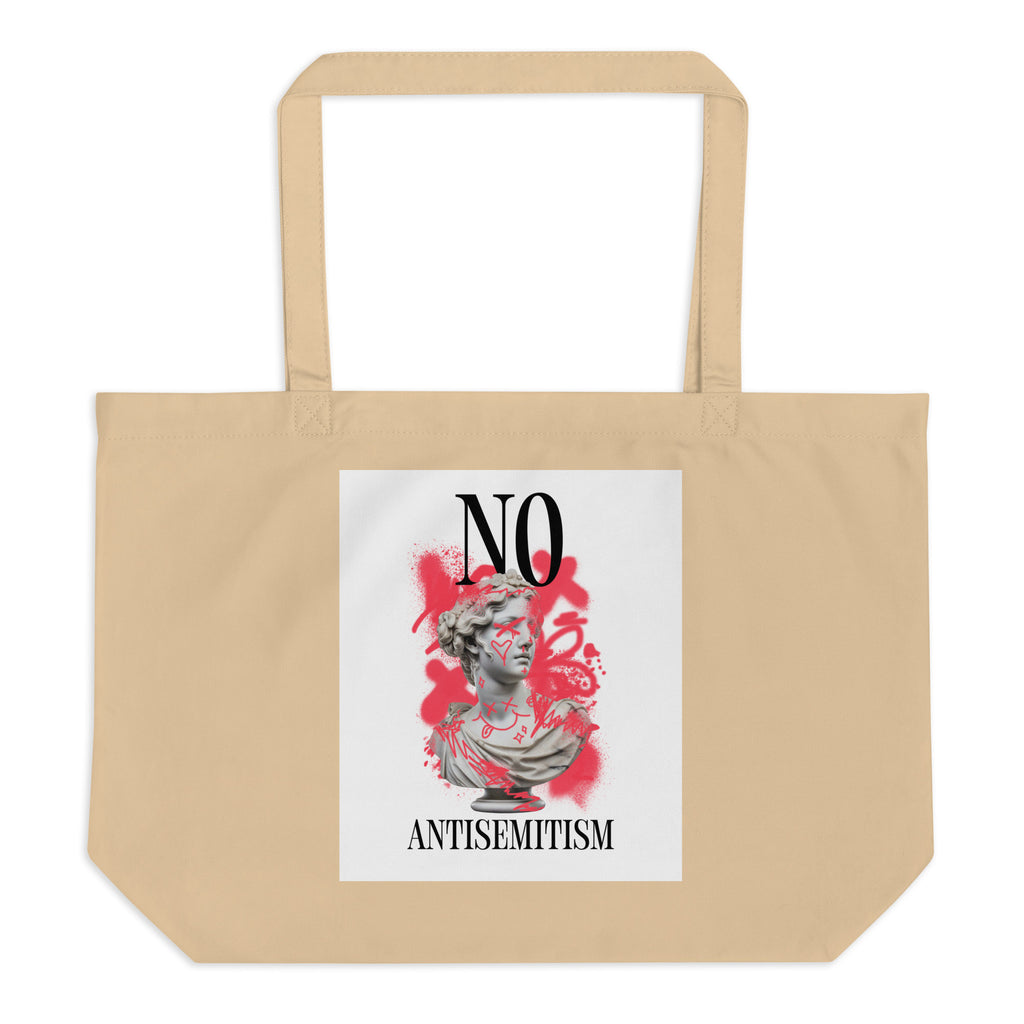 Graffiti Statue Anthem | No Antisemitism | Large Organic Tote Bag