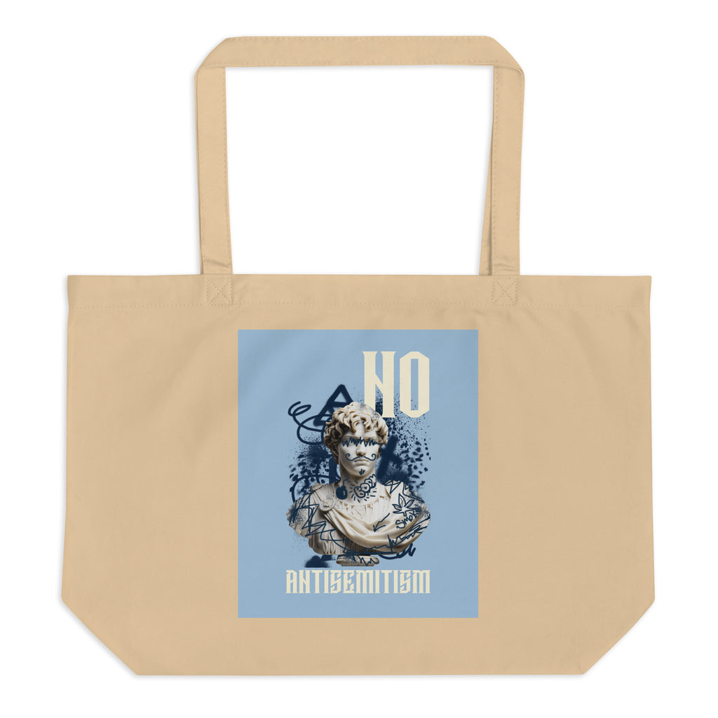 Graffiti Statue Anthem | No Antisemitism | Large Organic Tote Bag