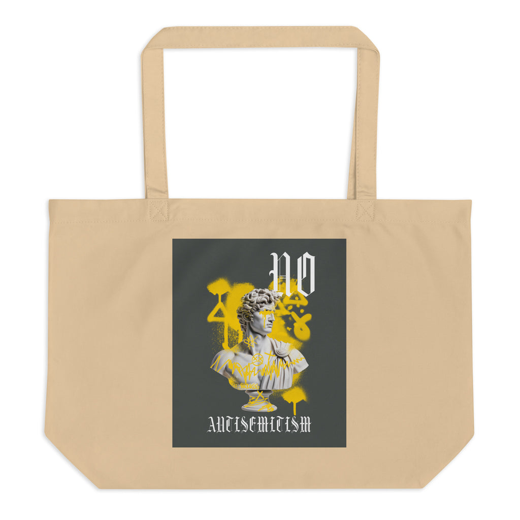 Graffiti Statue Anthem | No Antisemitism | Large Organic Tote Bag