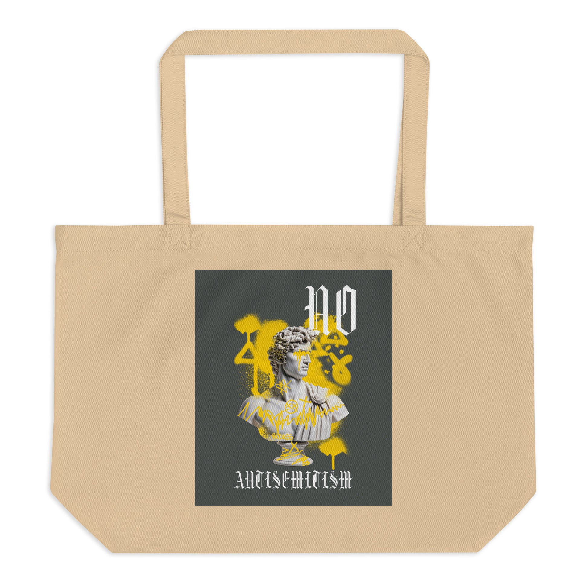 Graffiti Statue Anthem | No Antisemitism | Large Organic Tote Bag