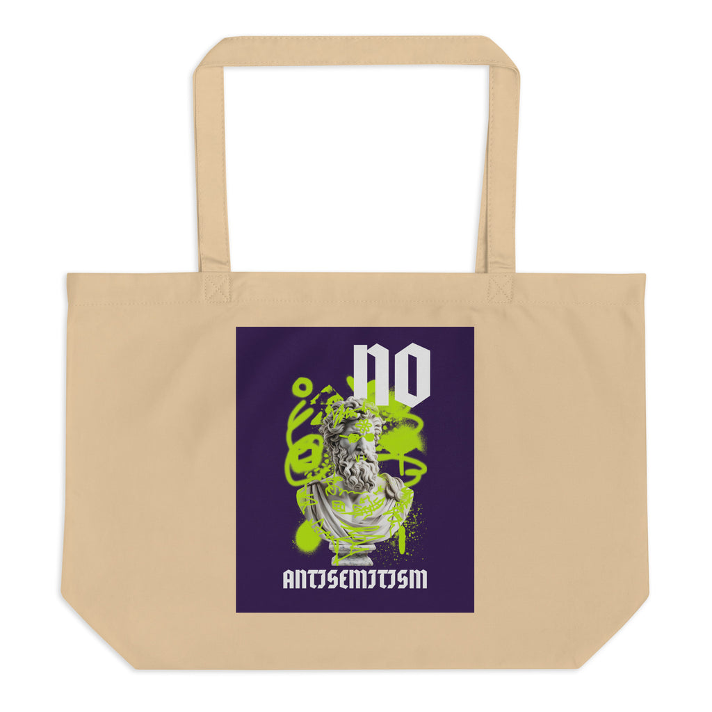 Graffiti Statue Anthem | No Antisemitism | Large Organic Tote Bag