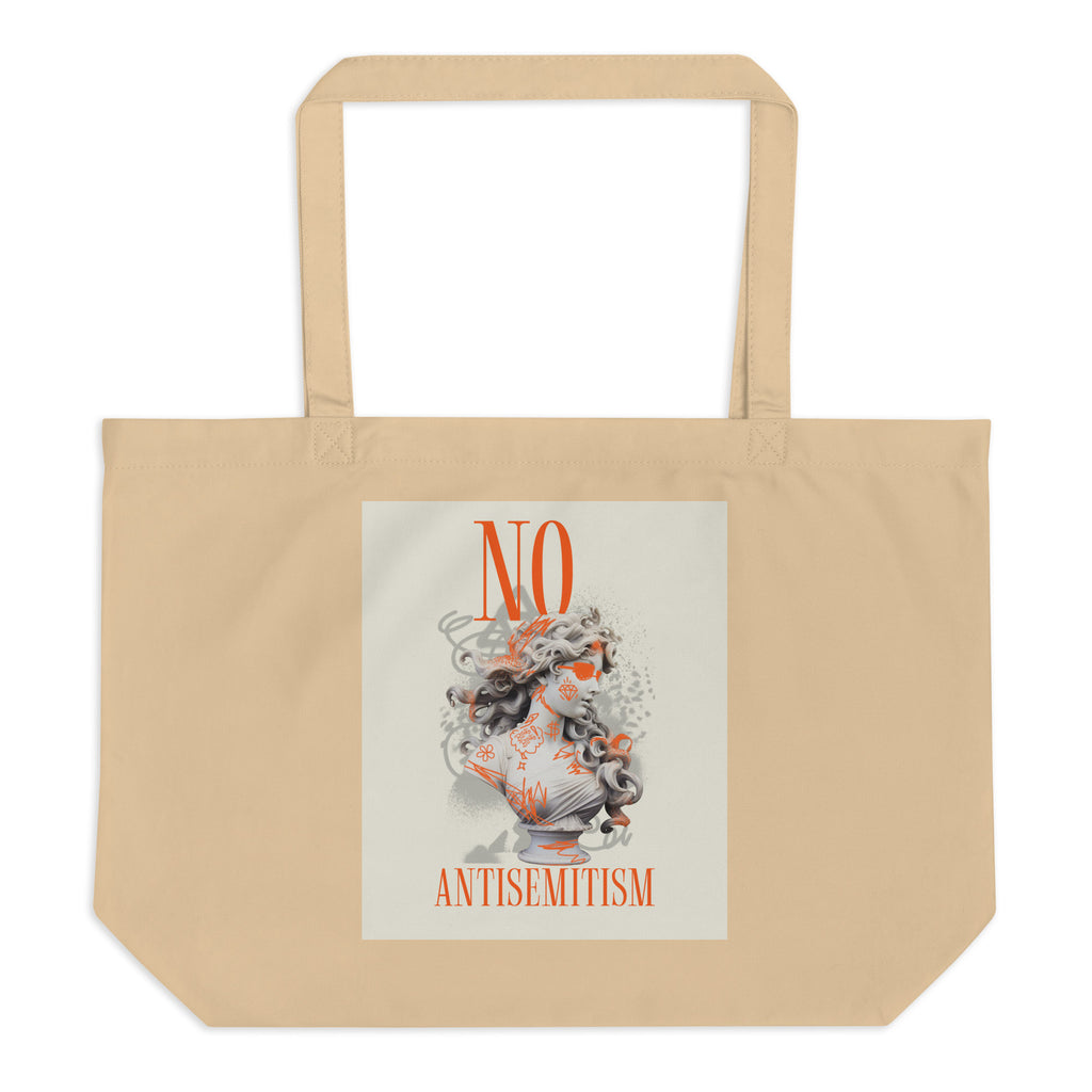 Graffiti Statue Anthem | No Antisemitism | Large Organic Tote Bag