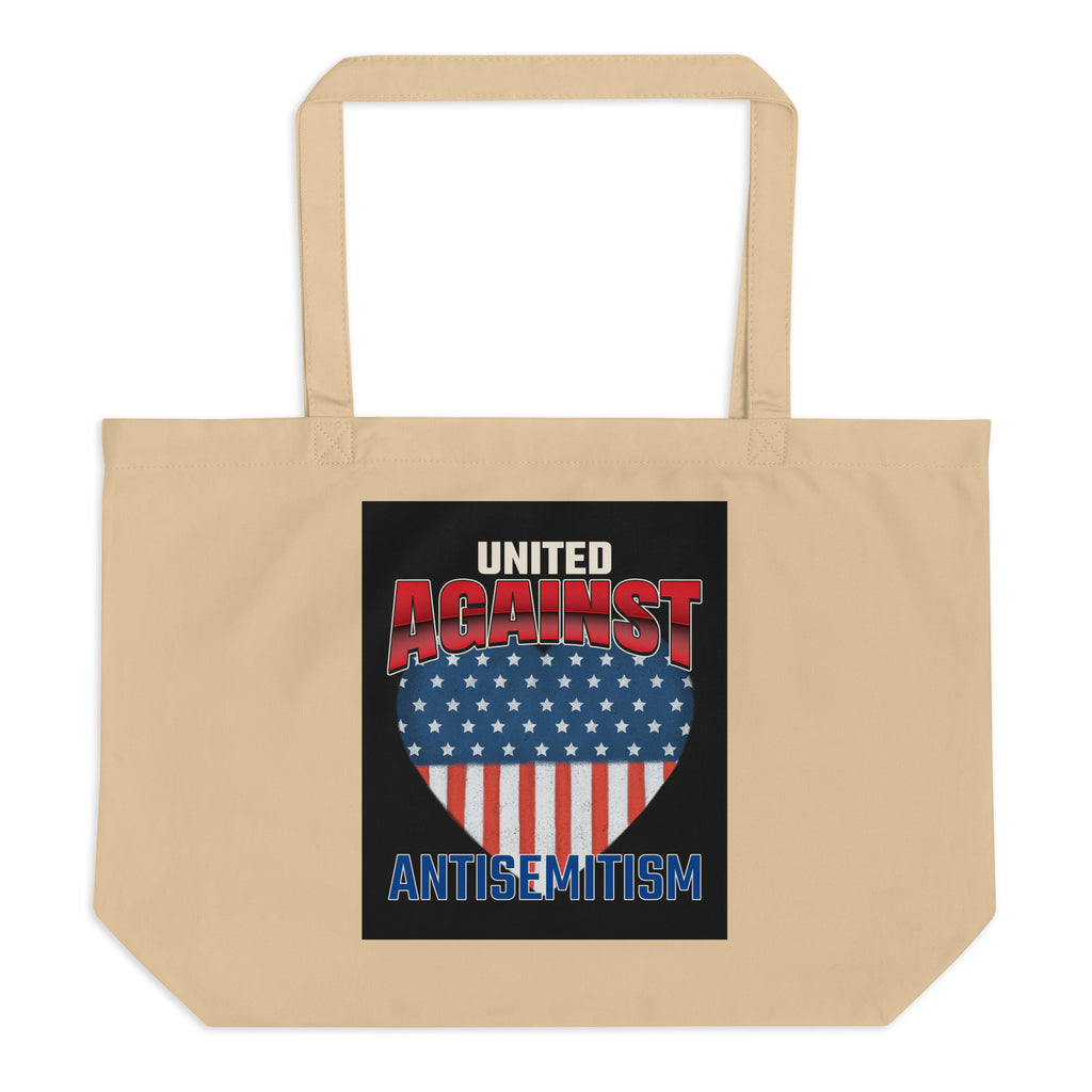 USA Edition | United Against Antisemitism | Large Organic Tote Bag