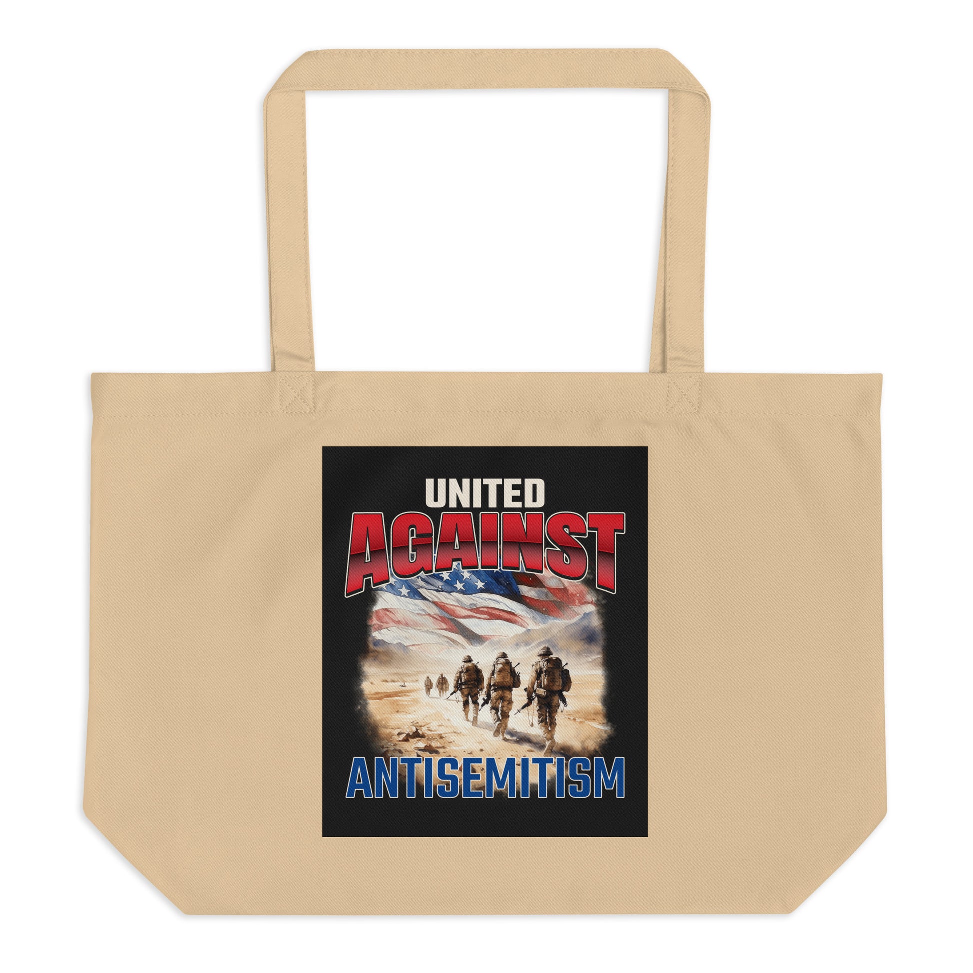 USA Edition | United Against Antisemitism | Large Organic Tote Bag