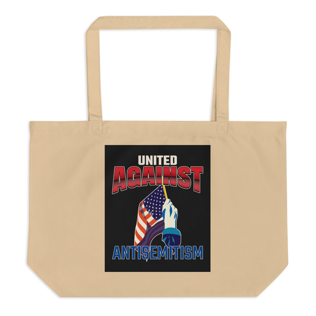 USA Edition | United Against Antisemitism | Large Organic Tote Bag