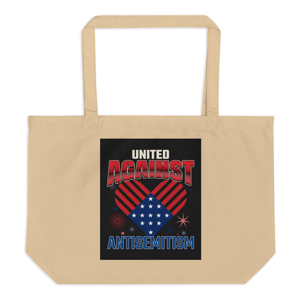 USA Edition | United Against Antisemitism | Large Organic Tote Bag