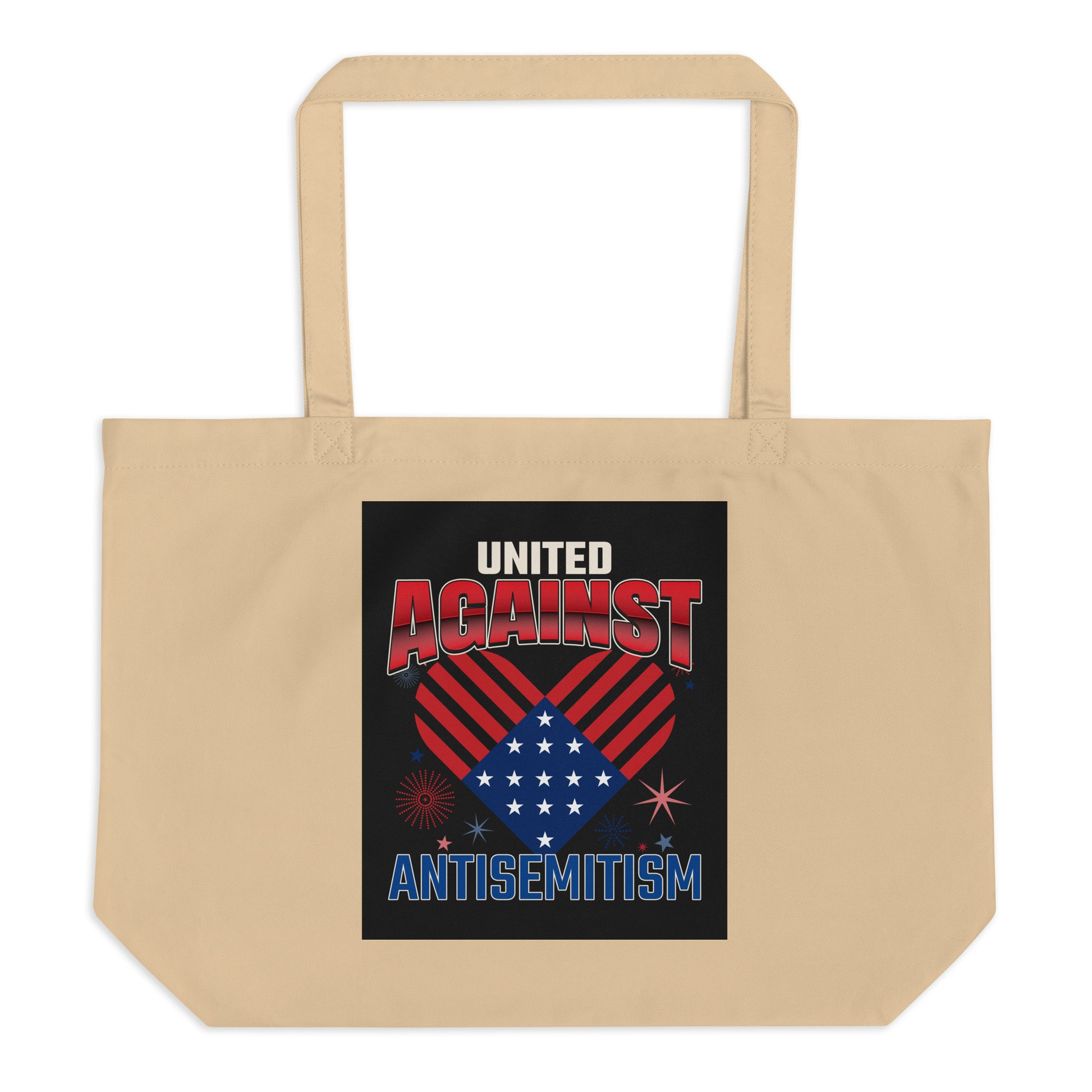 USA Edition | United Against Antisemitism | Large Organic Tote Bag