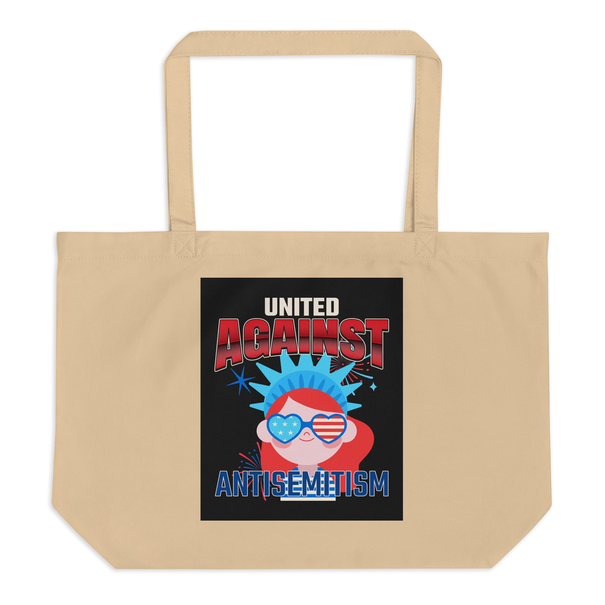 USA Edition | United Against Antisemitism | Large Organic Tote Bag