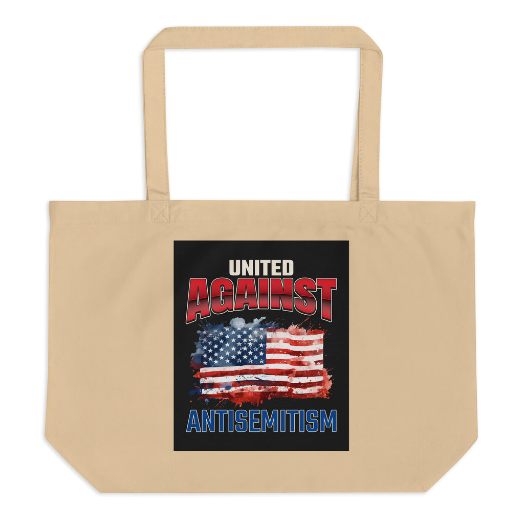 USA Edition | United Against Antisemitism | Large Organic Tote Bag