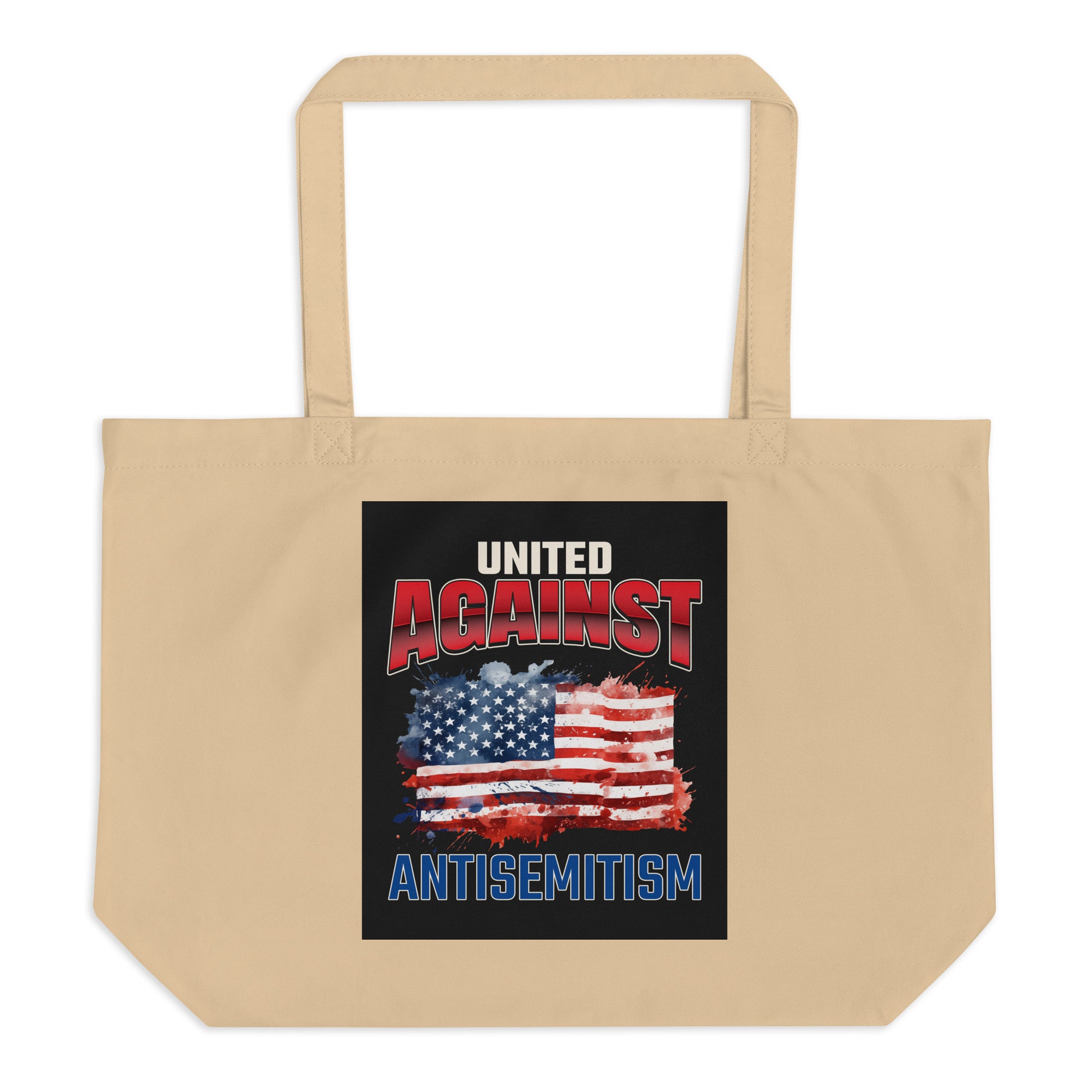 USA Edition | United Against Antisemitism | Large Organic Tote Bag