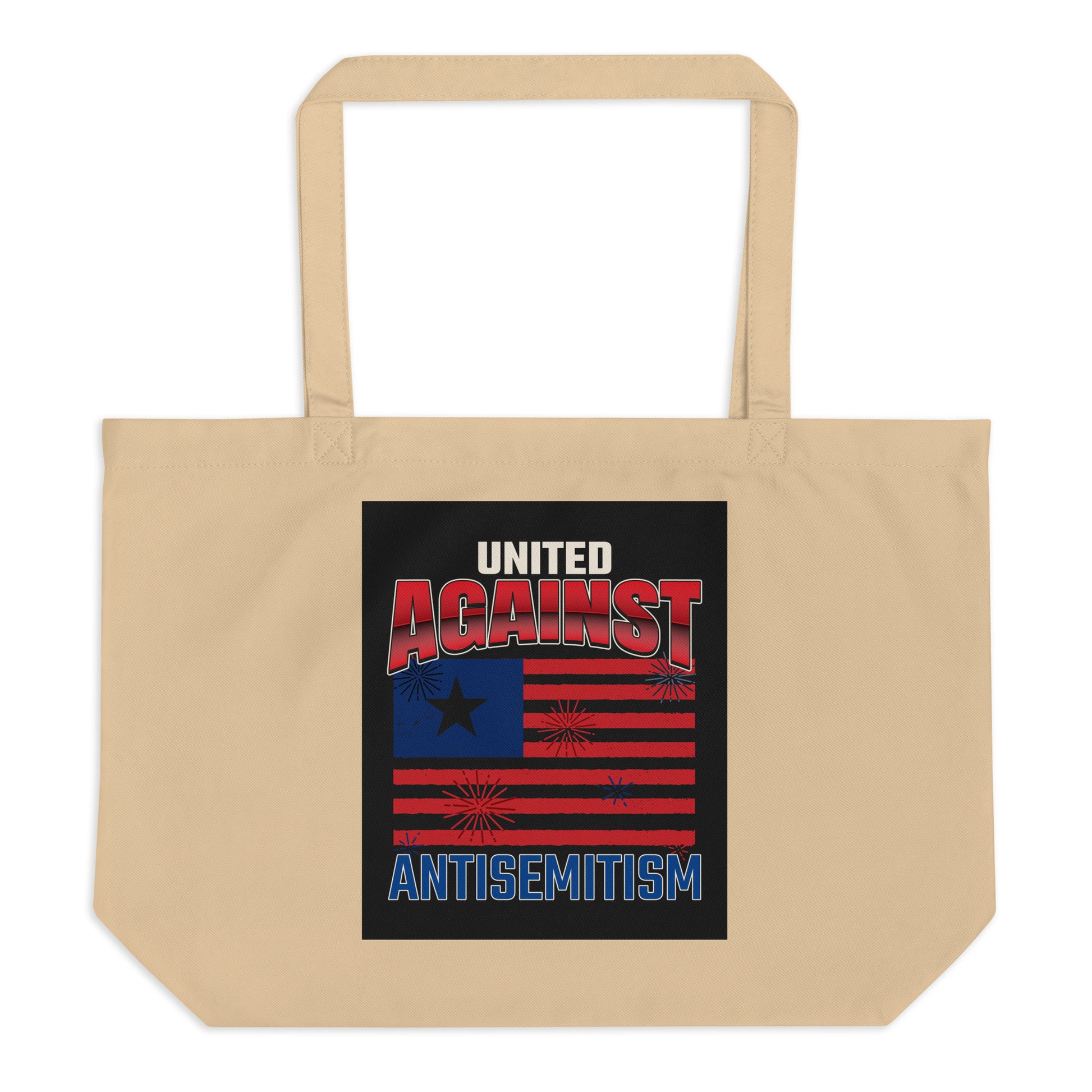 USA Edition | United Against Antisemitism | Large Organic Tote Bag
