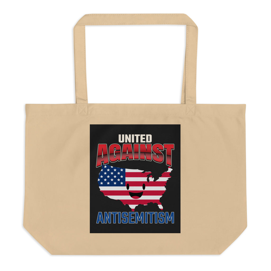 USA Edition | United Against Antisemitism | Large Organic Tote Bag