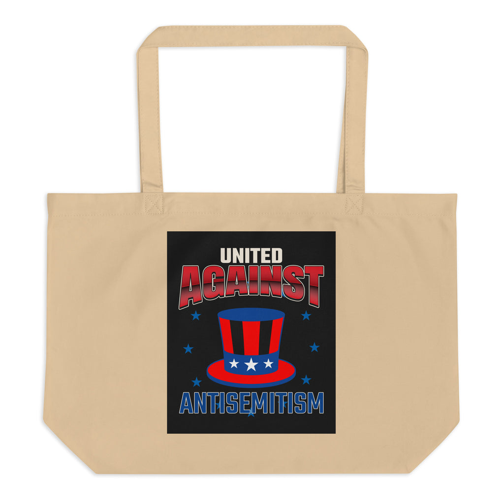 USA Edition | United Against Antisemitism | Large Organic Tote Bag