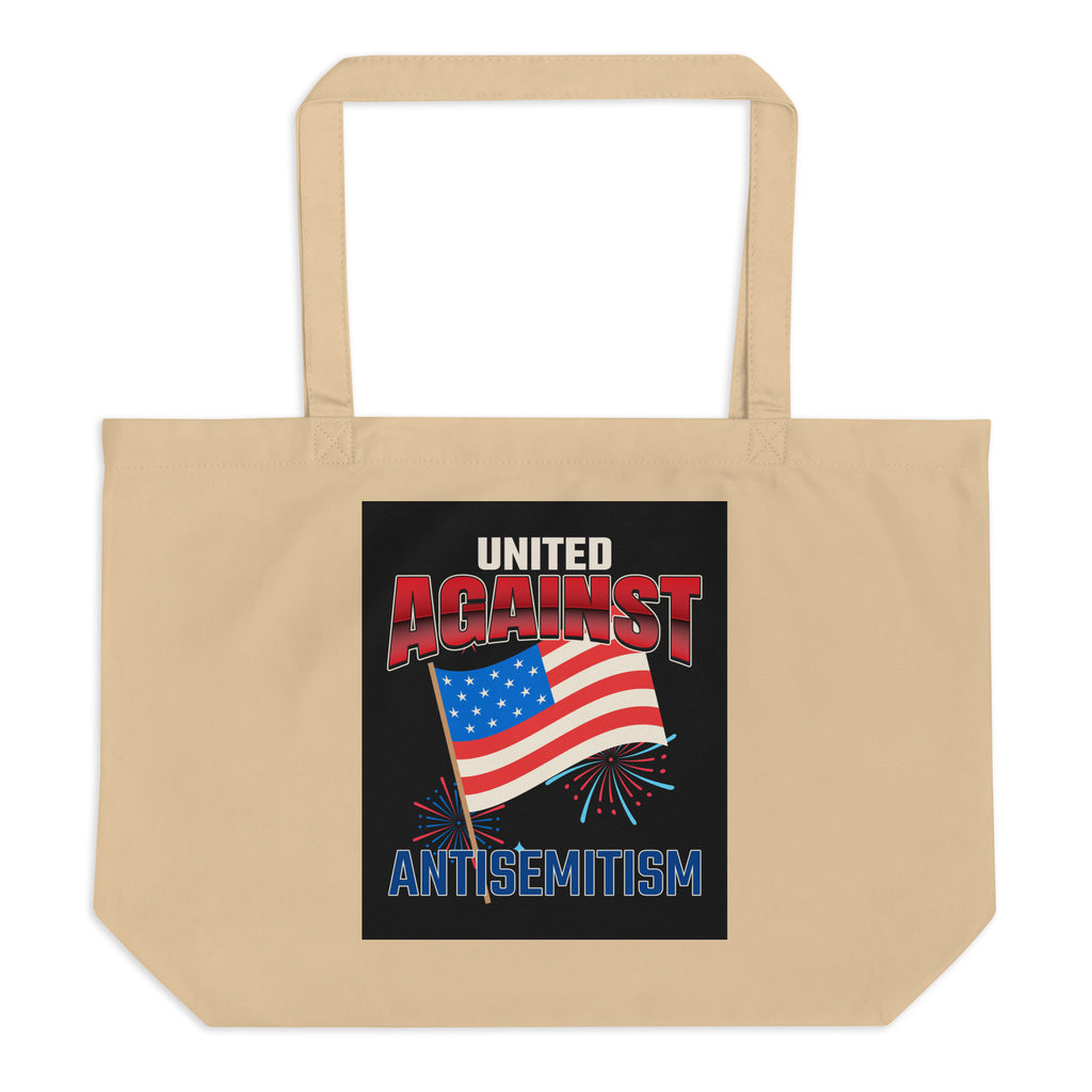 USA Edition | United Against Antisemitism | Large Organic Tote Bag