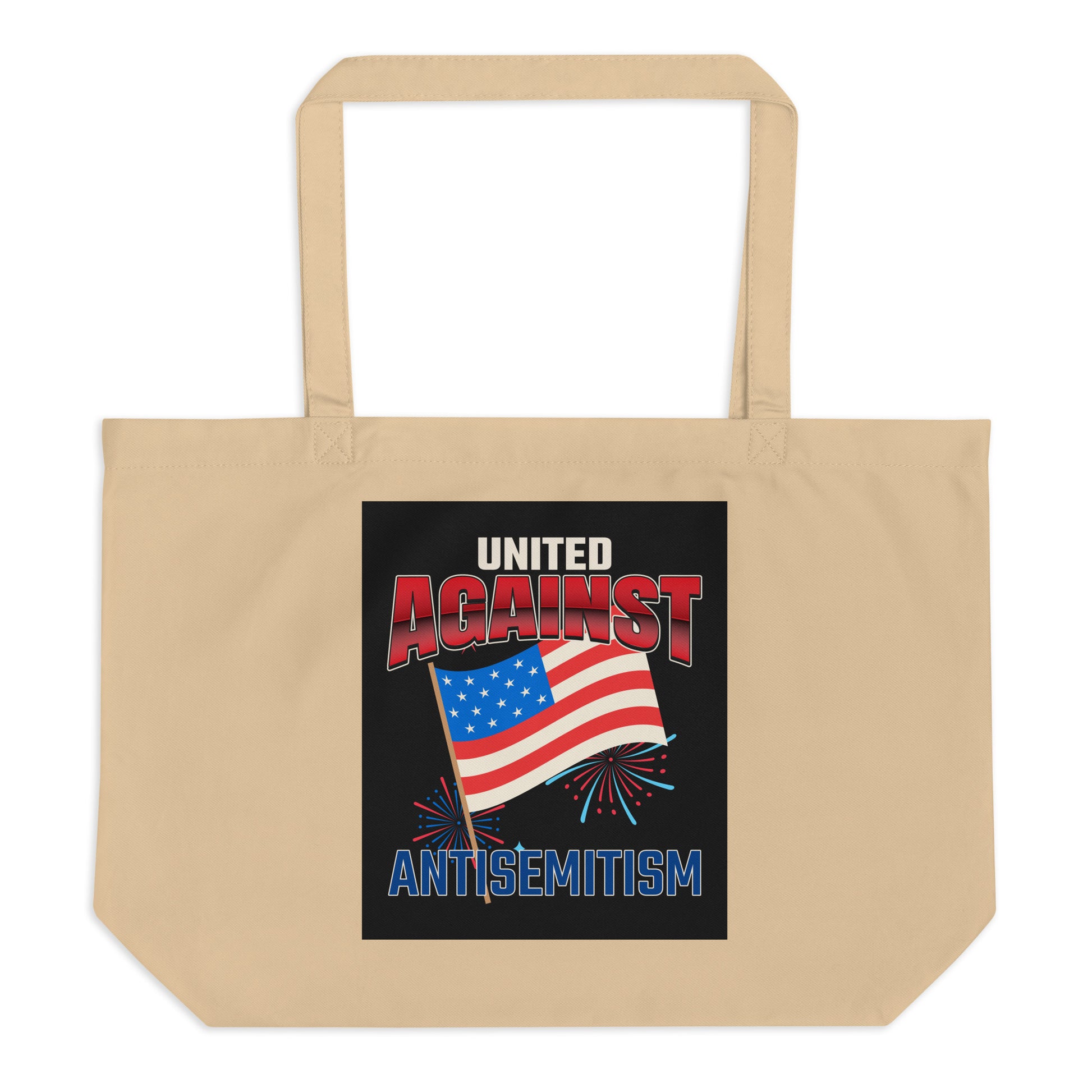 USA Edition | United Against Antisemitism | Large Organic Tote Bag