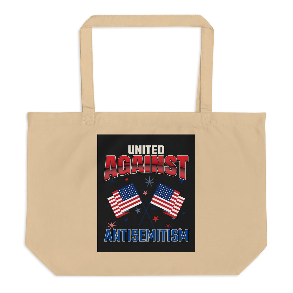 USA Edition | United Against Antisemitism | Large Organic Tote Bag
