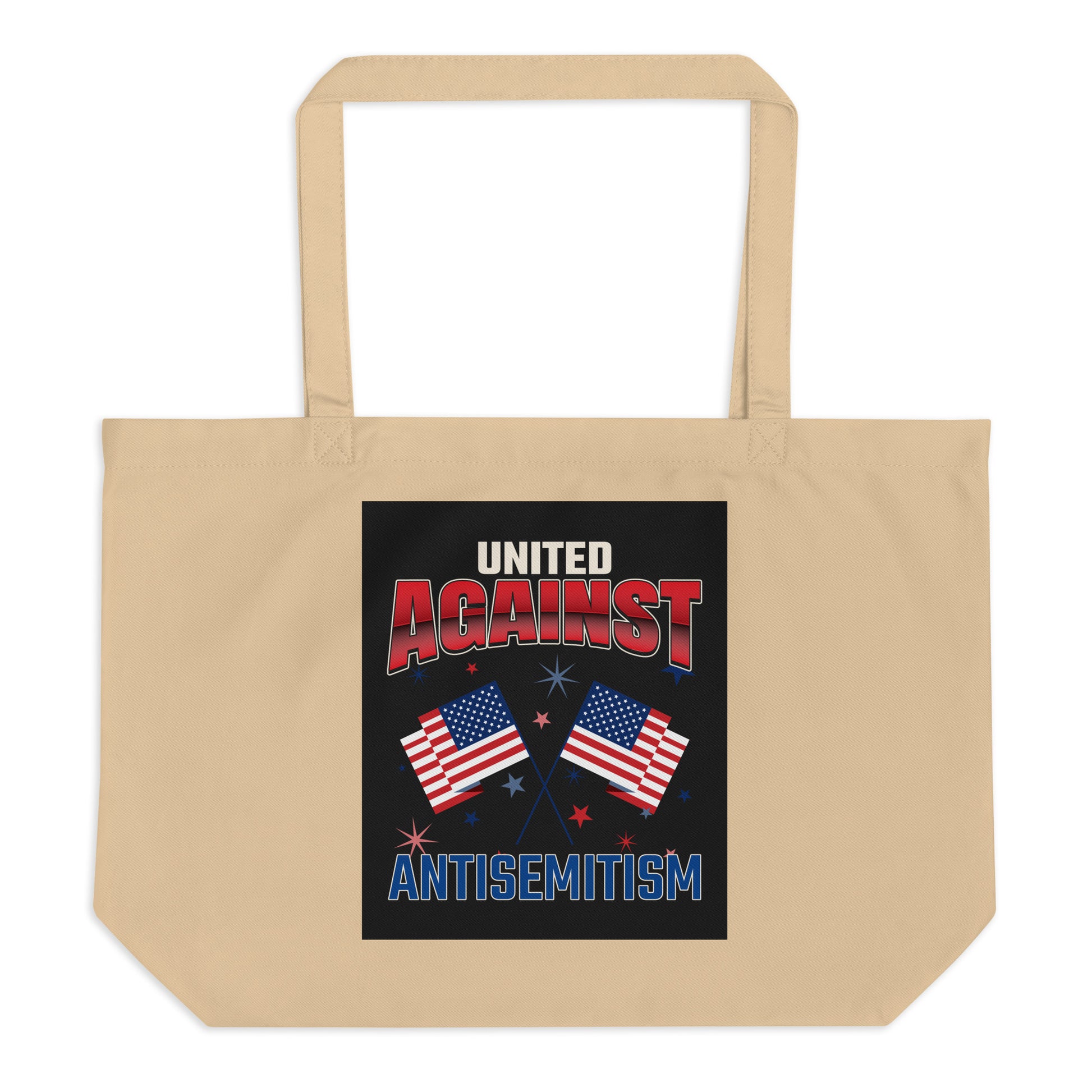 USA Edition | United Against Antisemitism | Large Organic Tote Bag