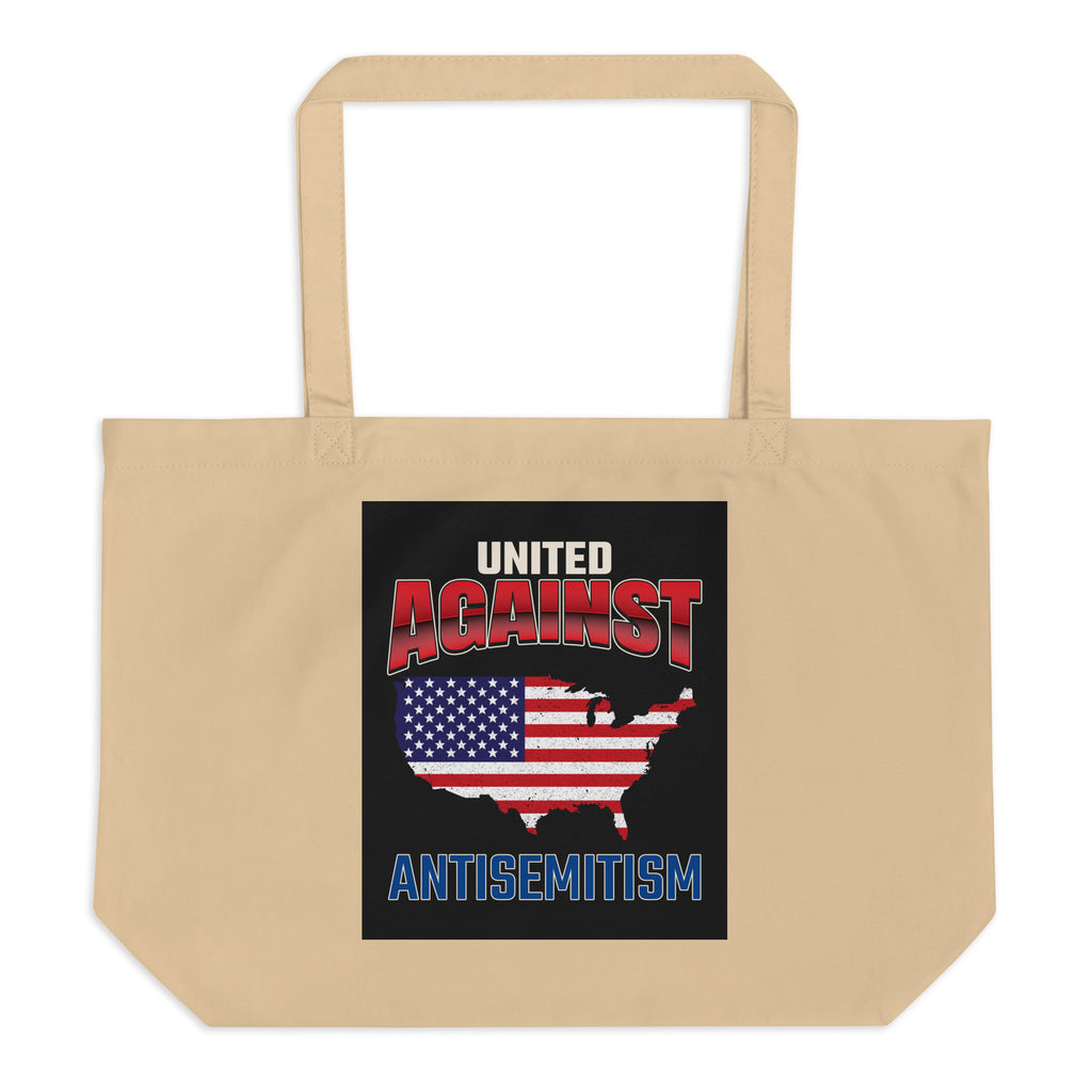 USA Edition | United Against Antisemitism | Large Organic Tote Bag