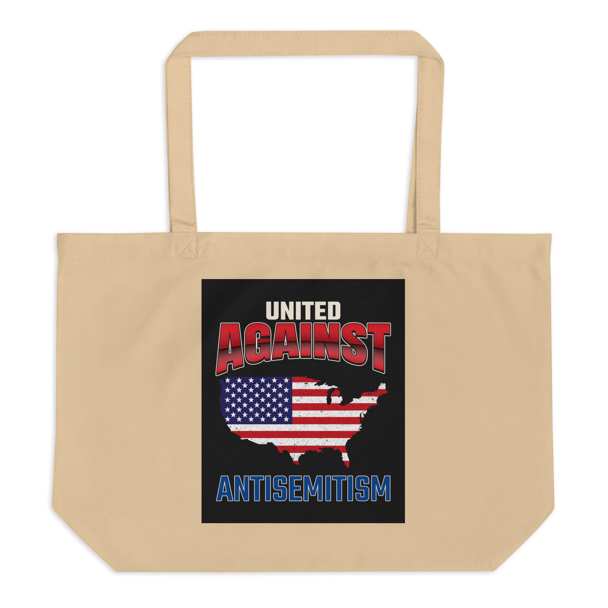 USA Edition | United Against Antisemitism | Large Organic Tote Bag