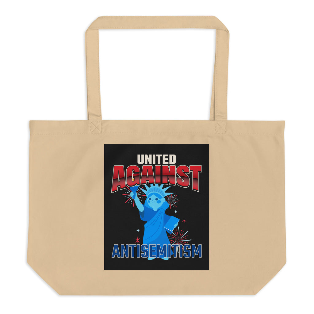 USA Edition | United Against Antisemitism | Large Organic Tote Bag