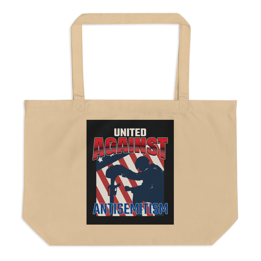 USA Edition | United Against Antisemitism | Large Organic Tote Bag