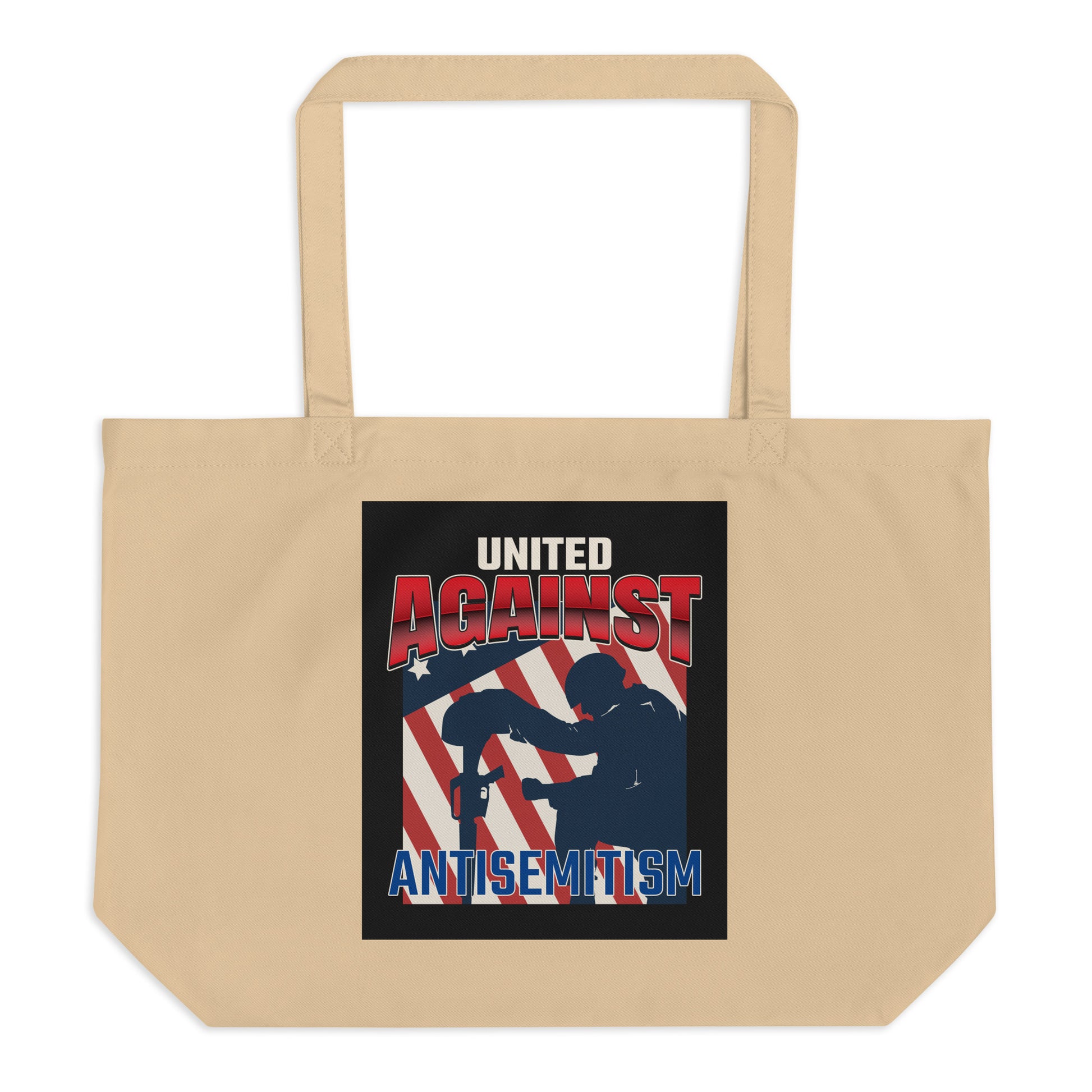 USA Edition | United Against Antisemitism | Large Organic Tote Bag