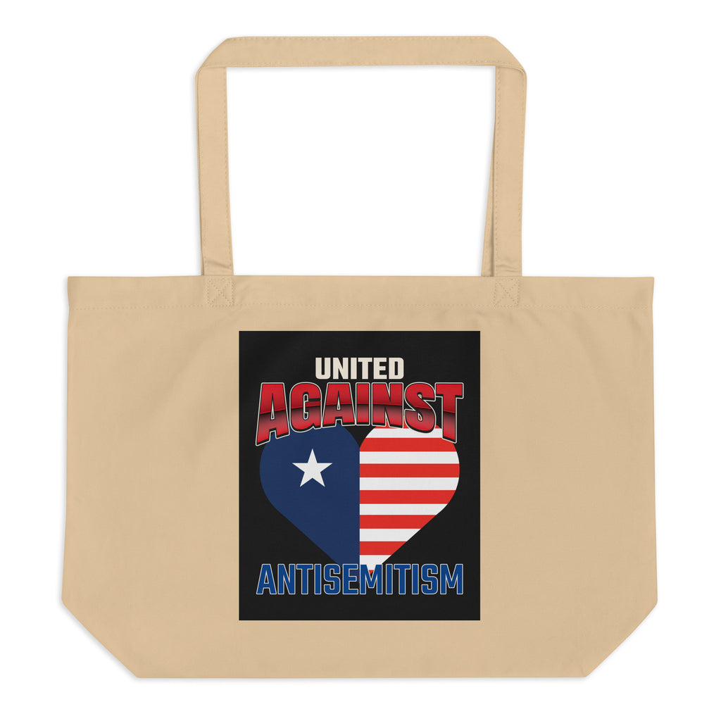 USA Edition | United Against Antisemitism | Large Organic Tote Bag