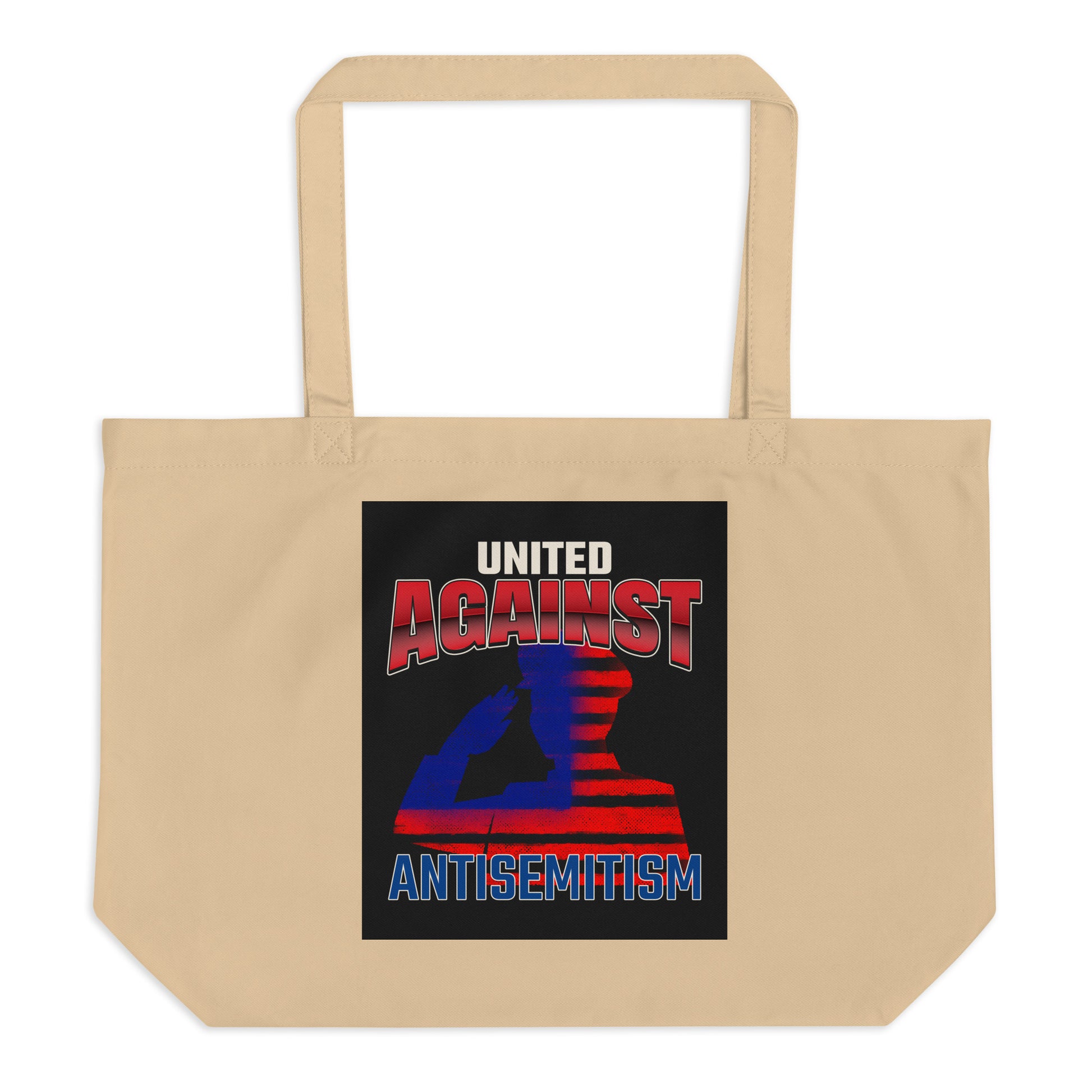 USA Edition | United Against Antisemitism | Large Organic Tote Bag