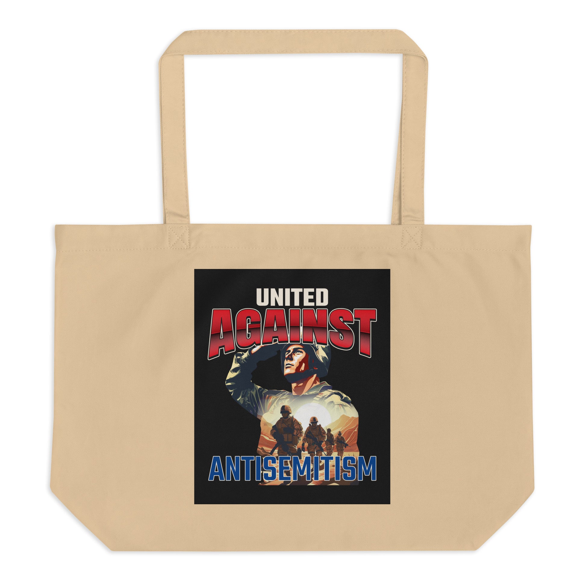 USA Edition | United Against Antisemitism | Large Organic Tote Bag
