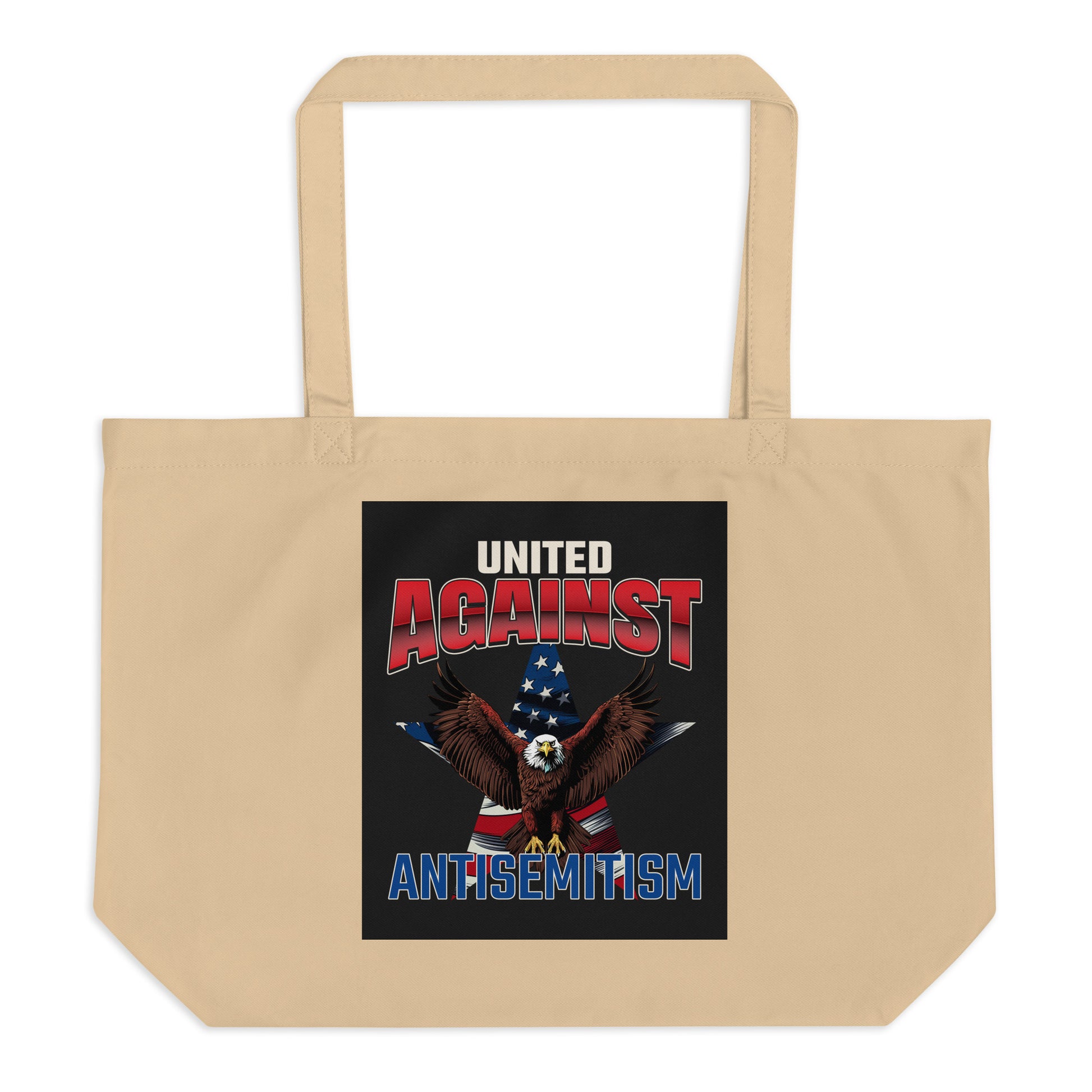 USA Edition | United Against Antisemitism | Large Organic Tote Bag