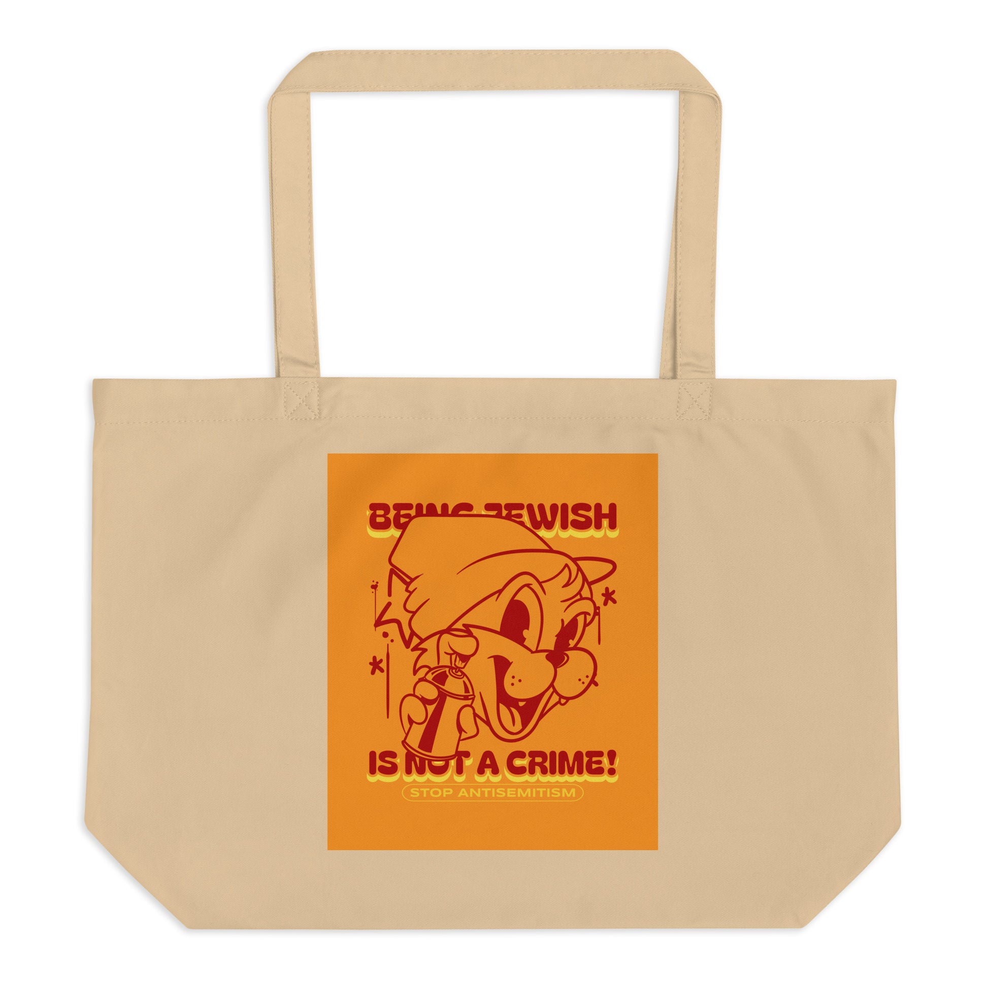 Streetart Graffiti Cartoon | Antisemitism | Large Organic Tote Bag