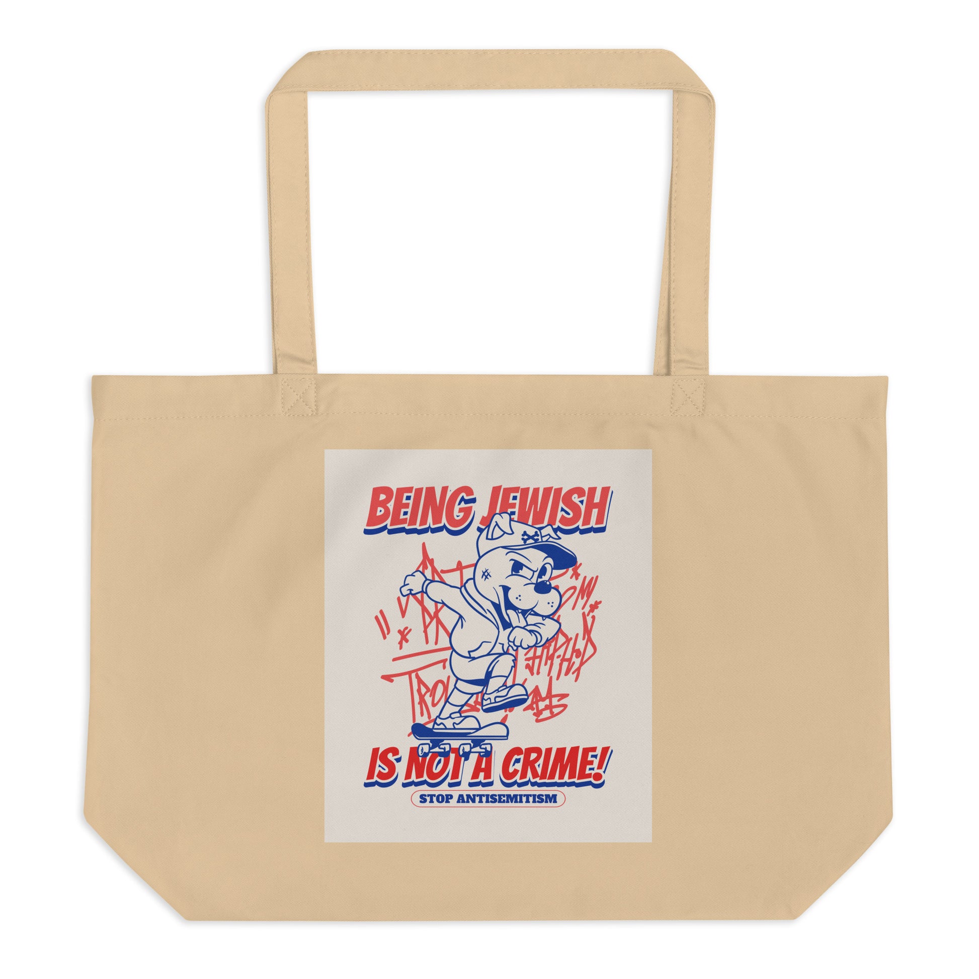 Streetart Graffiti Cartoon | Antisemitism | Large Organic Tote Bag