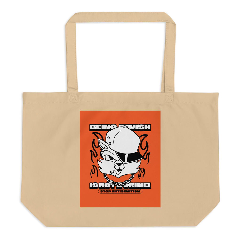 Streetart Graffiti Cartoon | Antisemitism | Large Organic Tote Bag