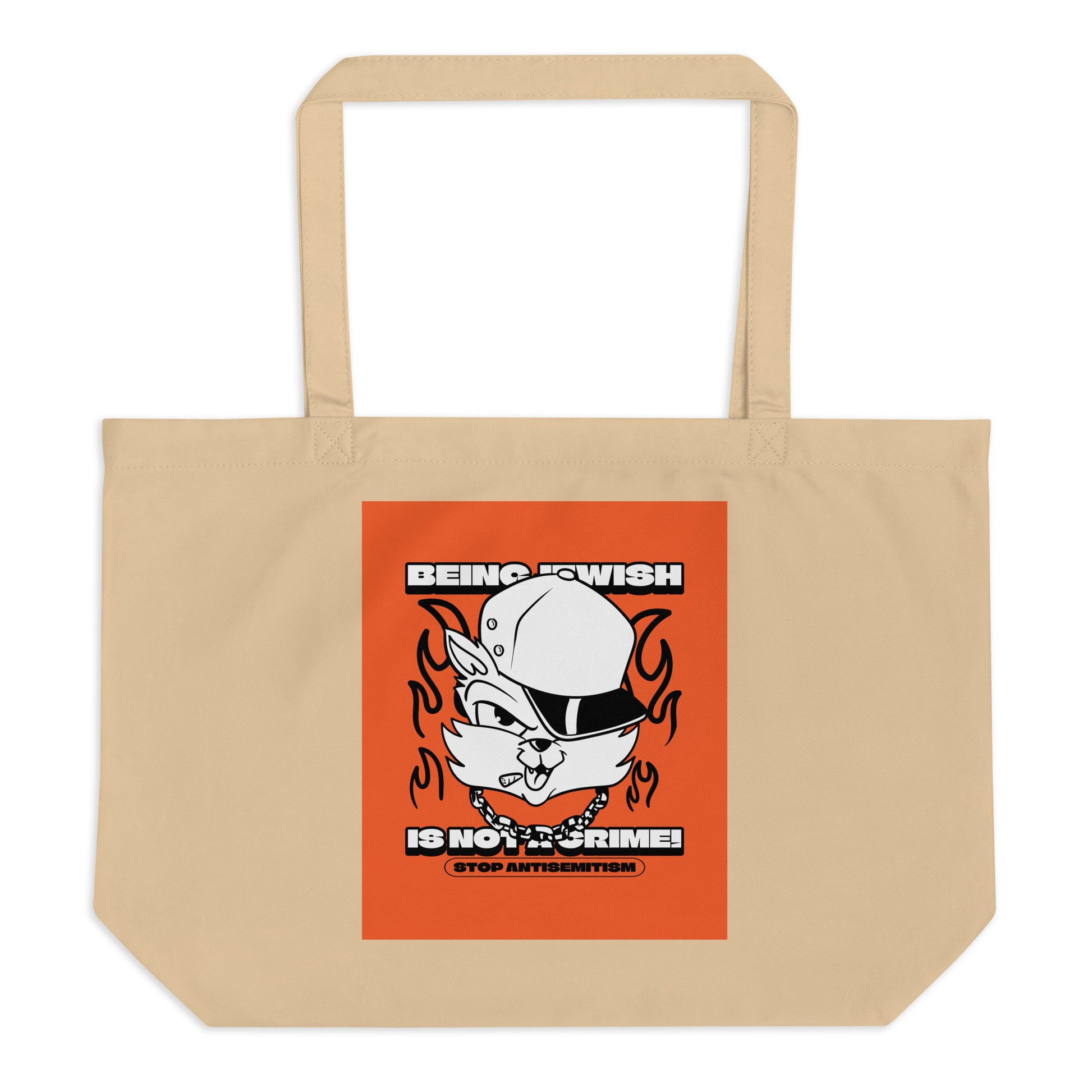 Streetart Graffiti Cartoon | Antisemitism | Large Organic Tote Bag