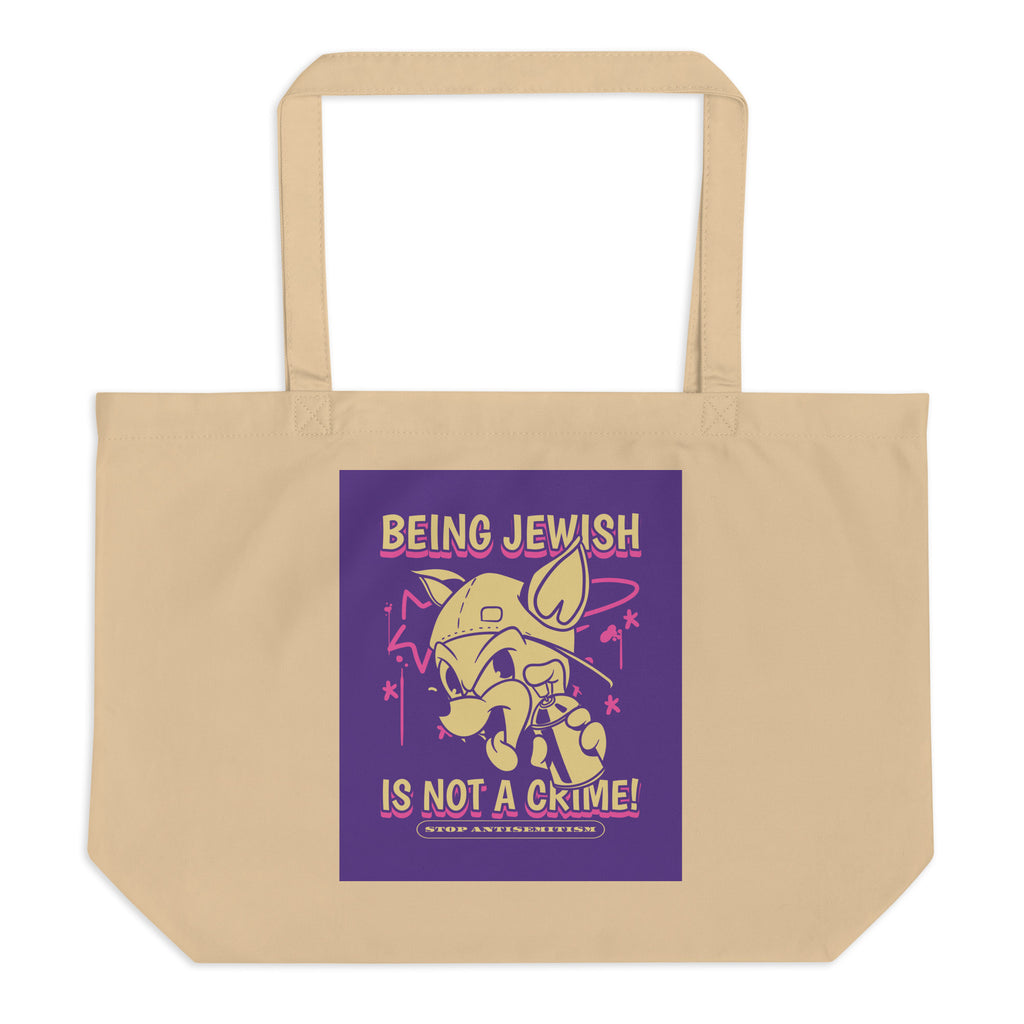 Streetart Graffiti Cartoon | Antisemitism | Large Organic Tote Bag