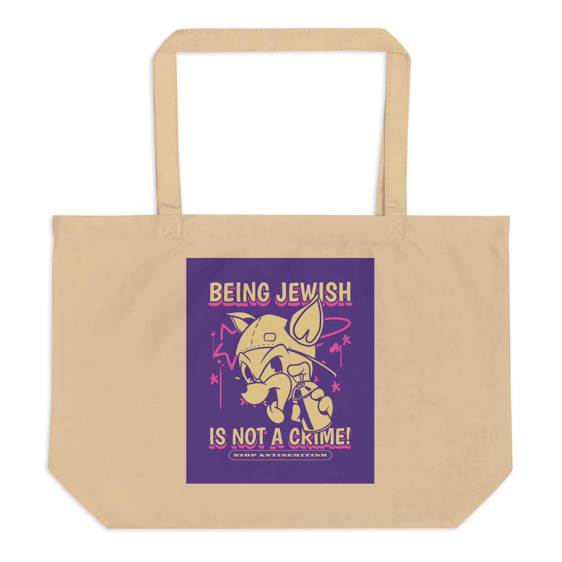 Streetart Graffiti Cartoon | Antisemitism | Large Organic Tote Bag