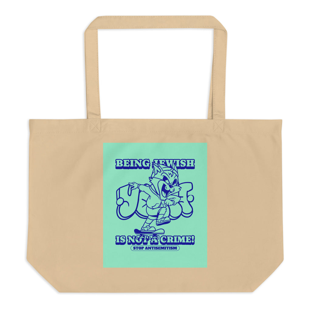 Streetart Graffiti Cartoon | Antisemitism | Large Organic Tote Bag