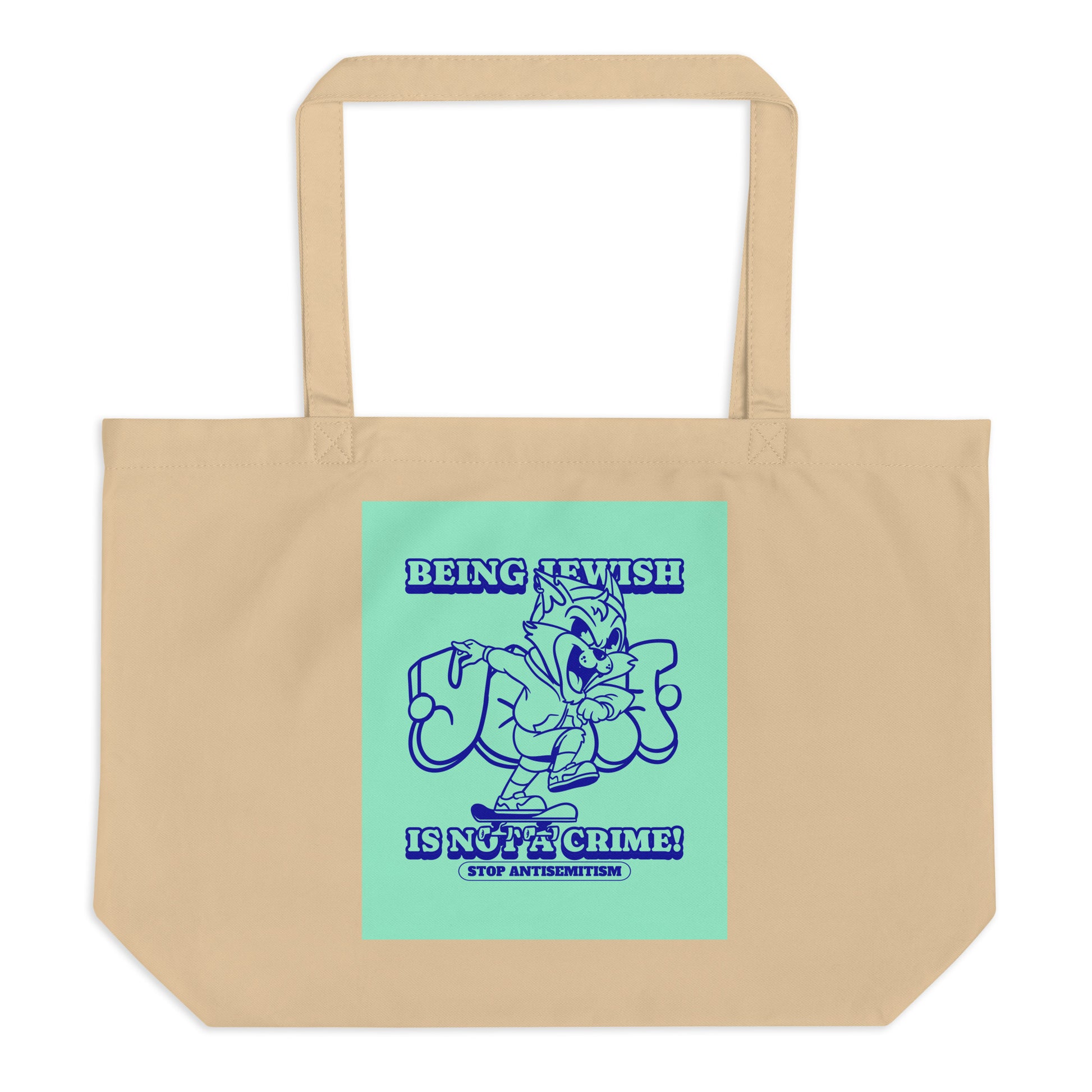 Streetart Graffiti Cartoon | Antisemitism | Large Organic Tote Bag