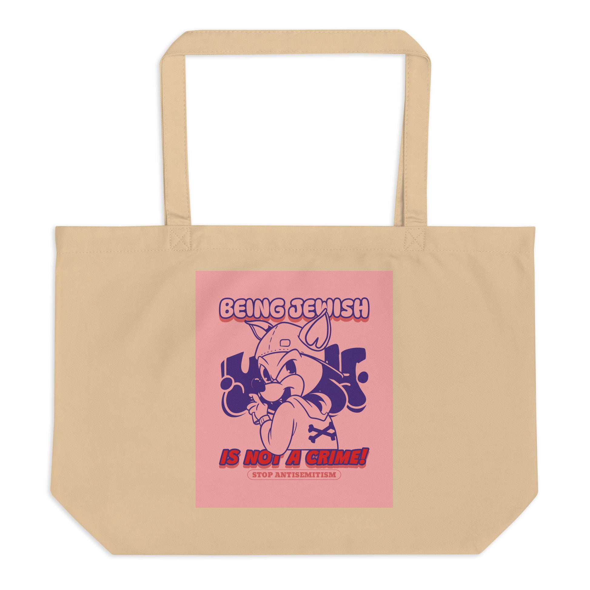 Streetart Graffiti Cartoon | Antisemitism | Large Organic Tote Bag