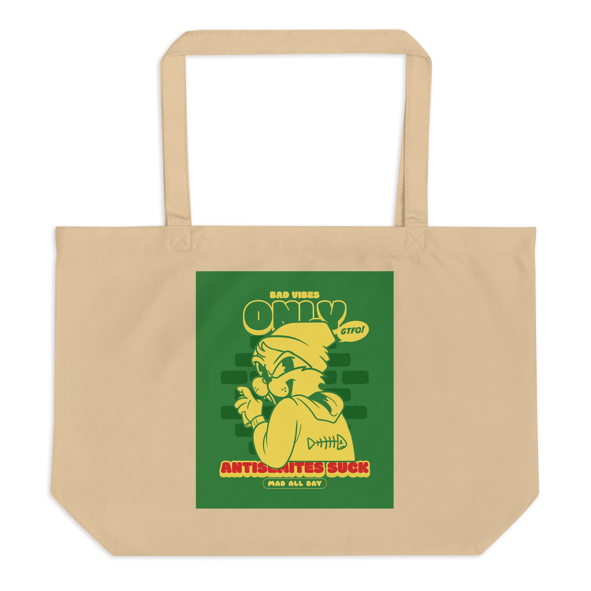 Streetart Graffiti Cartoon | Antisemitism | Large Organic Tote Bag
