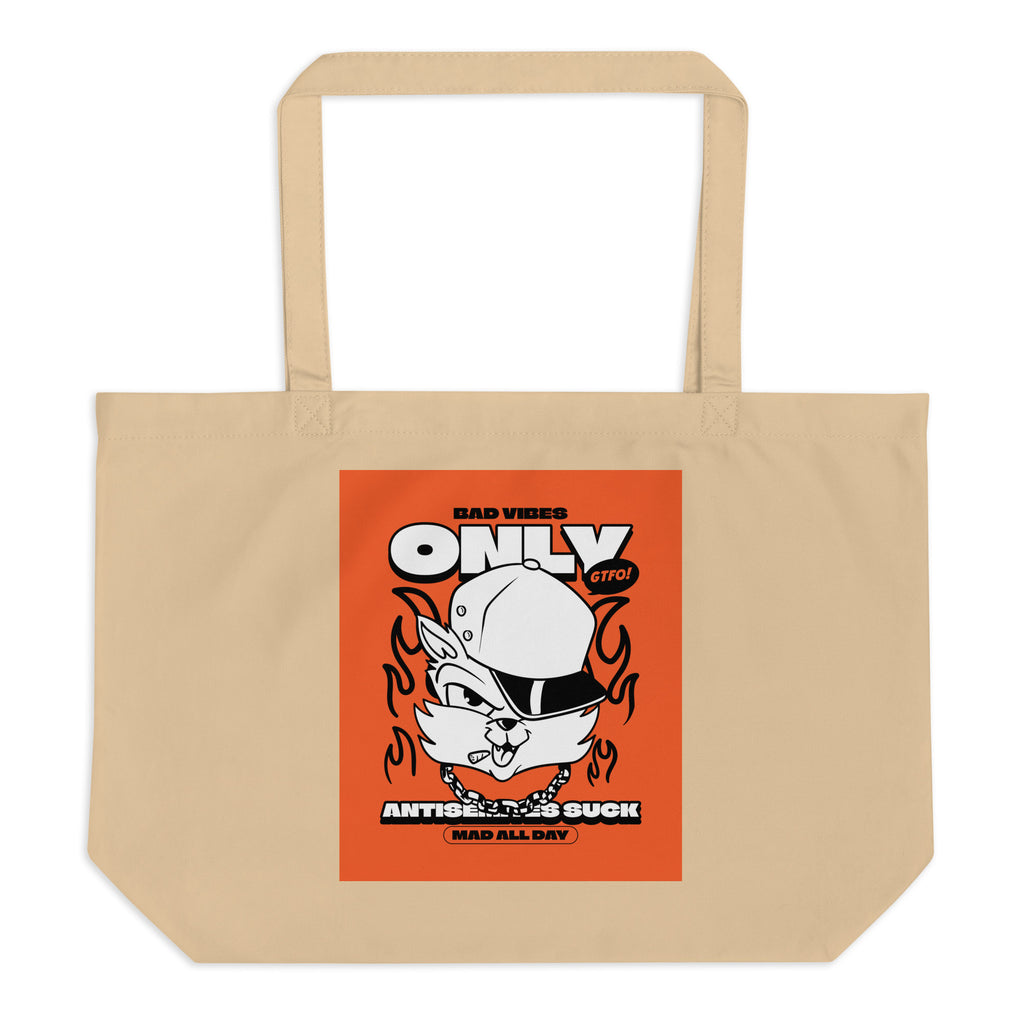 Streetart Graffiti Cartoon | Antisemitism | Large Organic Tote Bag