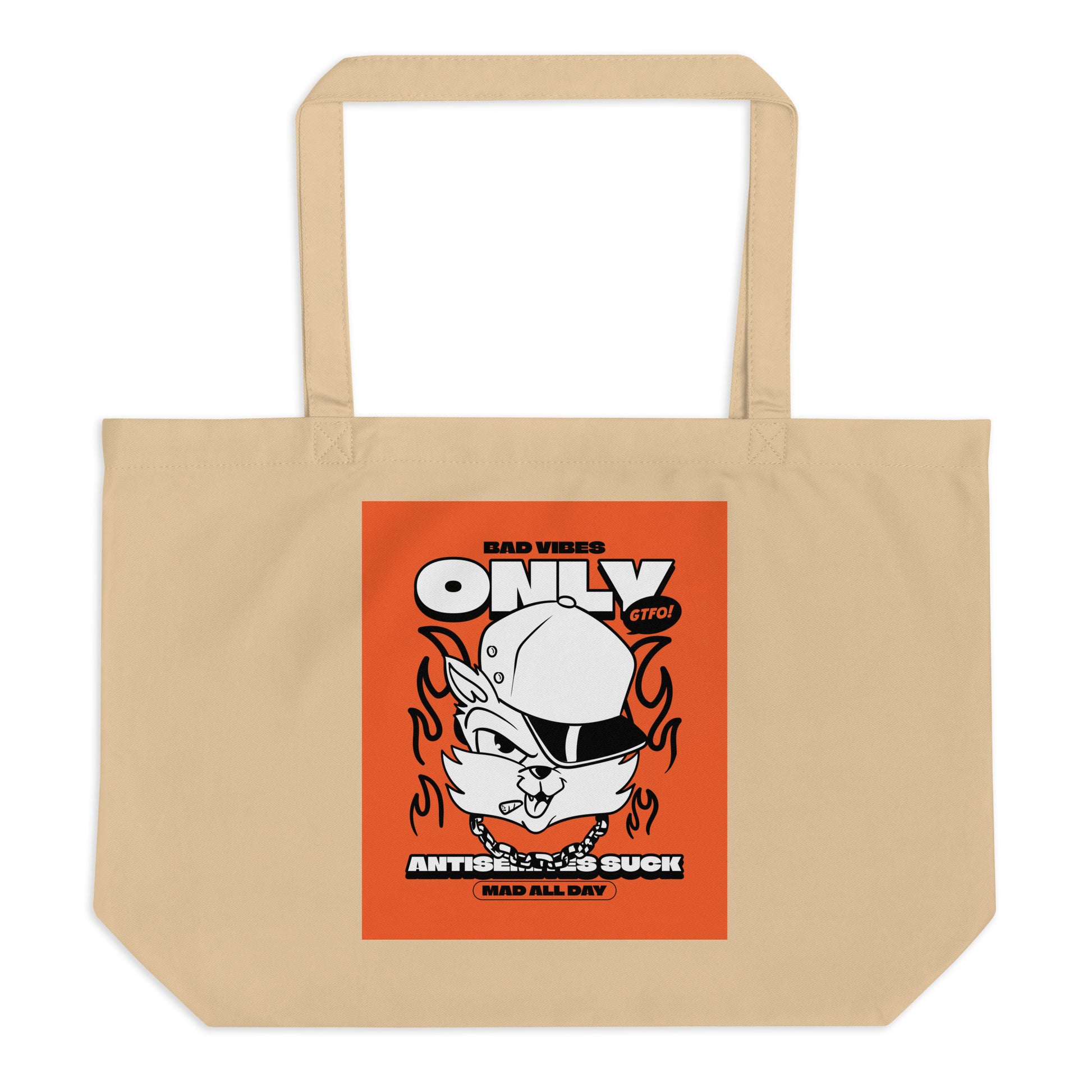 Streetart Graffiti Cartoon | Antisemitism | Large Organic Tote Bag