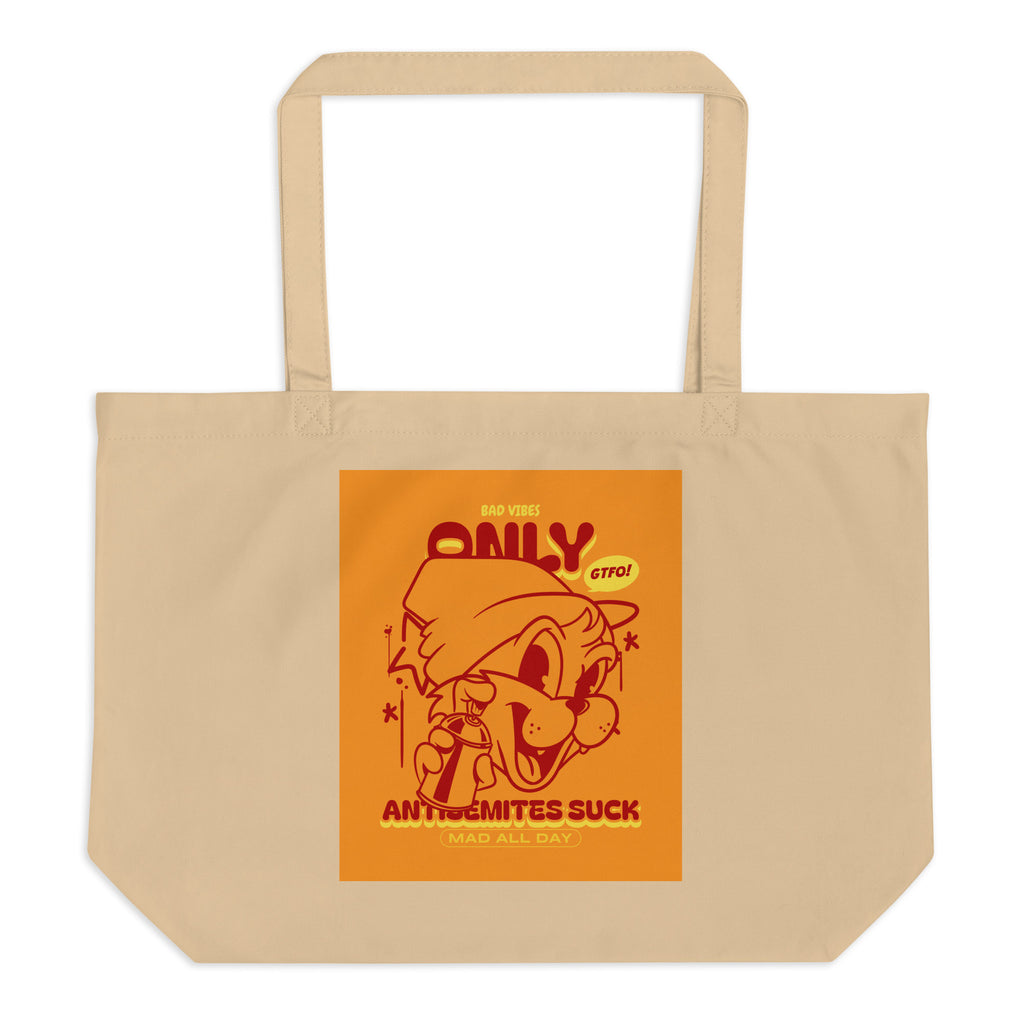 Streetart Graffiti Cartoon | Antisemitism | Large Organic Tote Bag