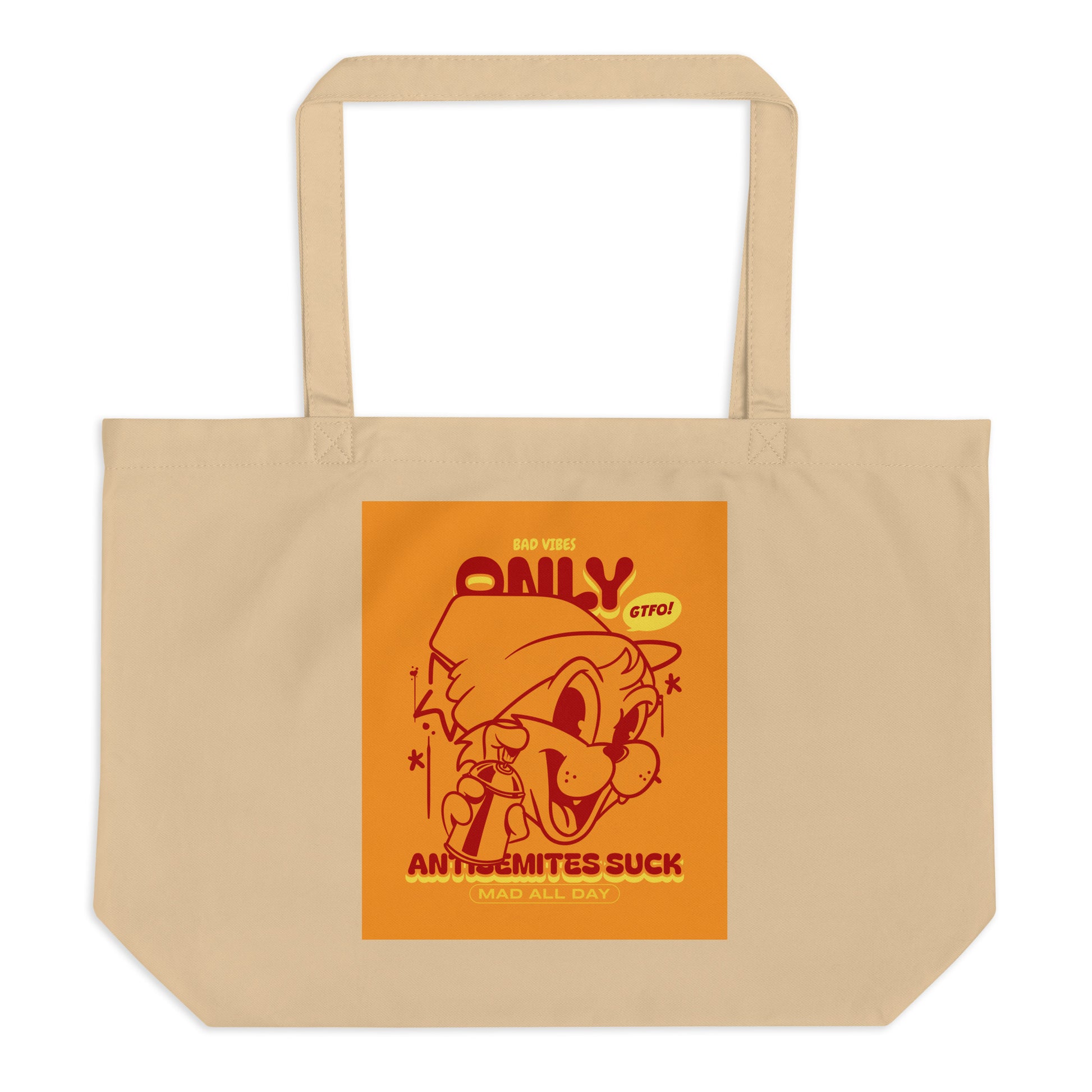 Streetart Graffiti Cartoon | Antisemitism | Large Organic Tote Bag