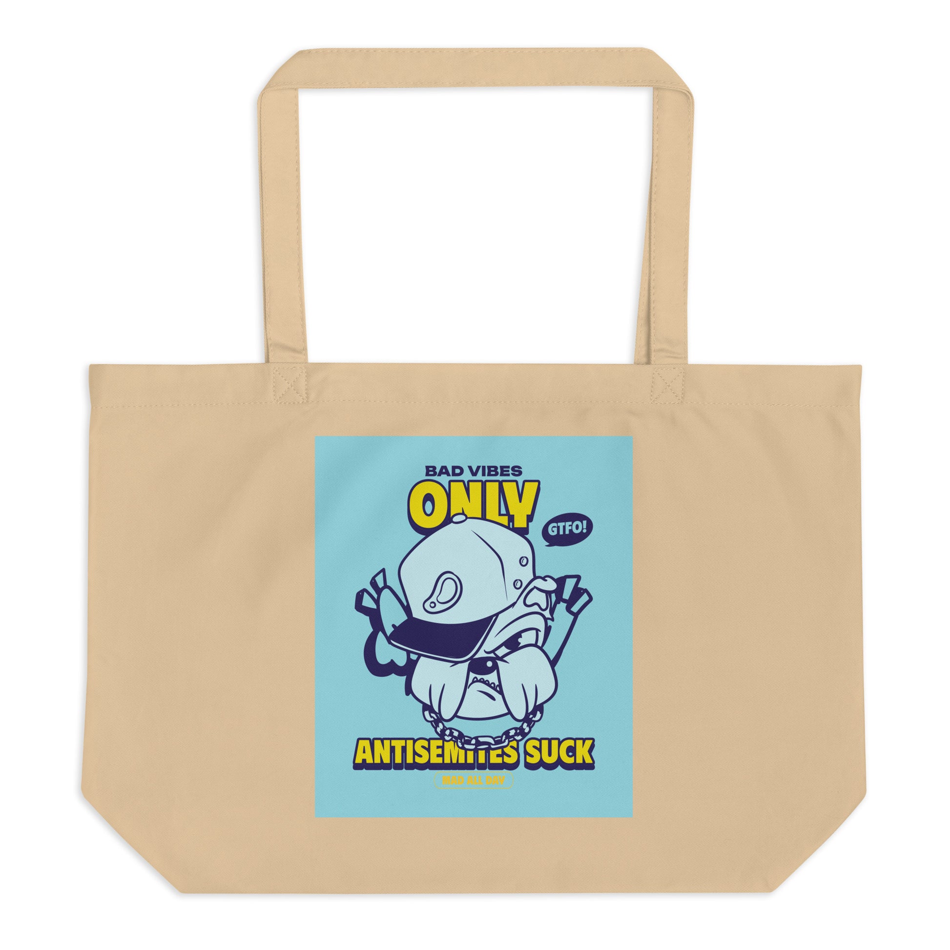 Streetart Graffiti Cartoon | Antisemitism | Large Organic Tote Bag